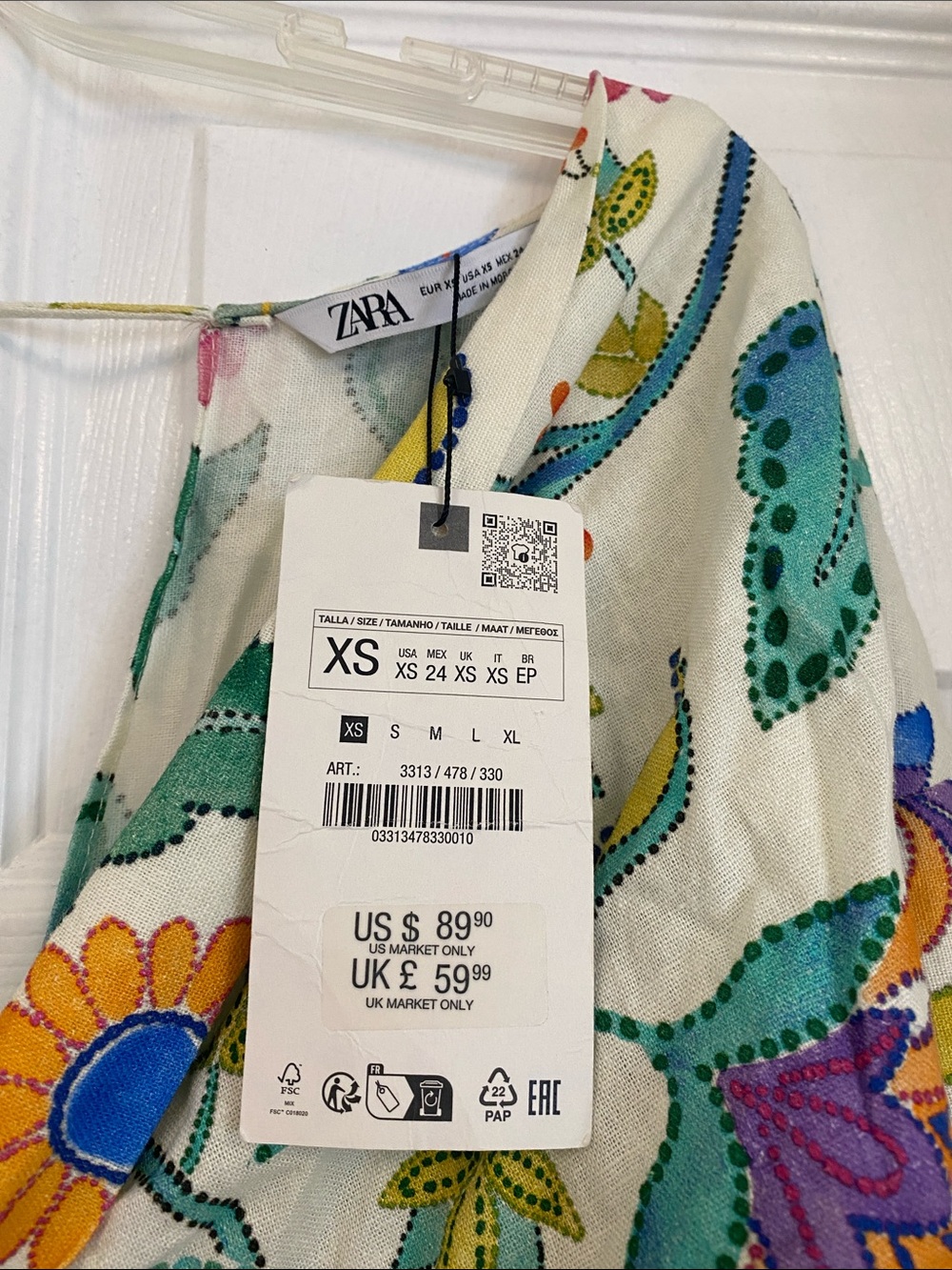 Zara White Maxi Dress with Multicolor Floral Print - Picture 2 of 10